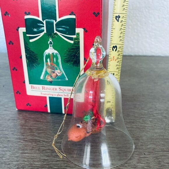 Hallmark Christmas Glass Bell Ringer Squirrel Acorn Ornament - Picture 2 of 2